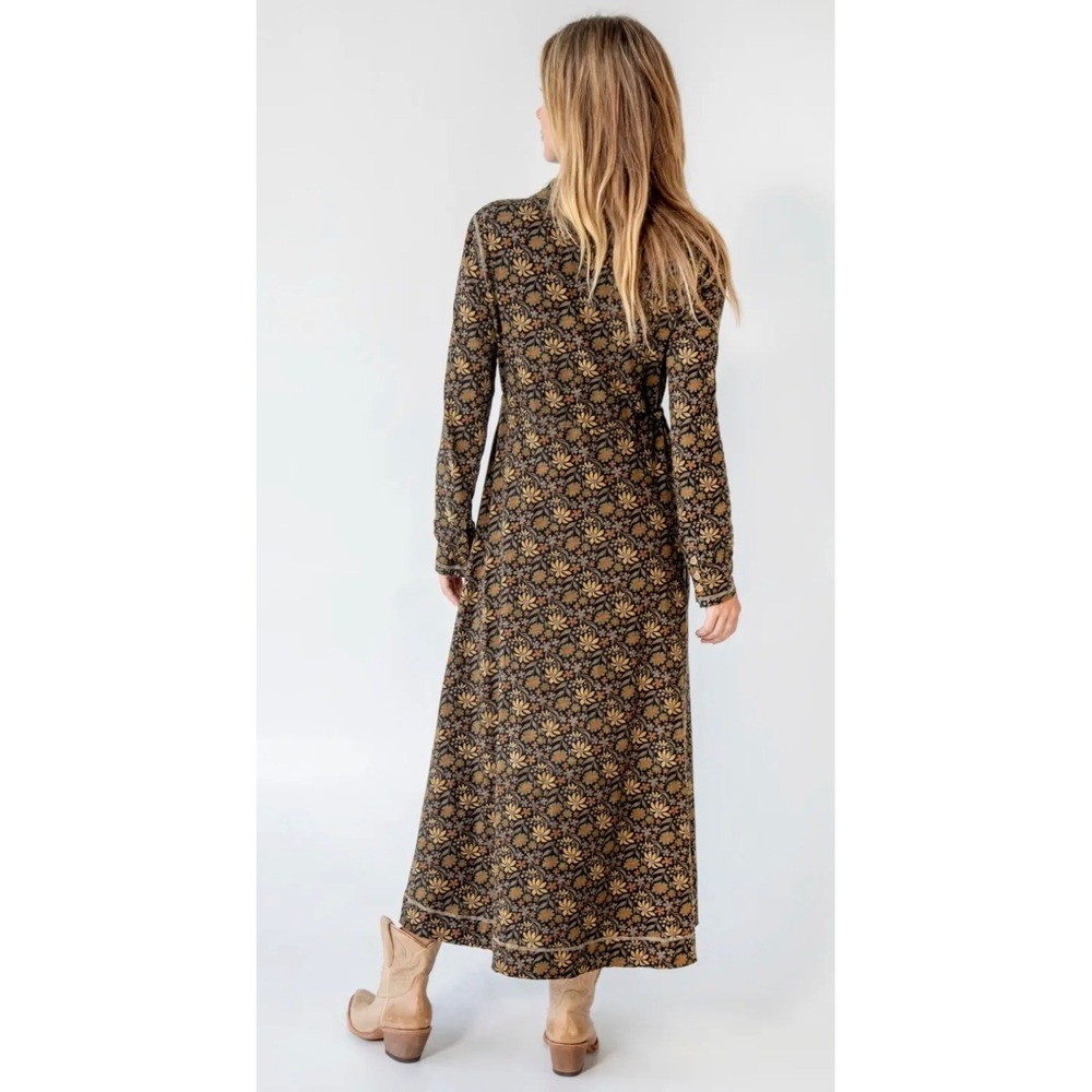 Natural Life Christa Knit Maxi Dress Womens Medium Brown Floral Cotton Boho - Picture 2 of 7